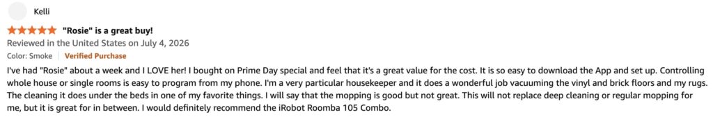 Review of the iRobot Roomba 105 robot.